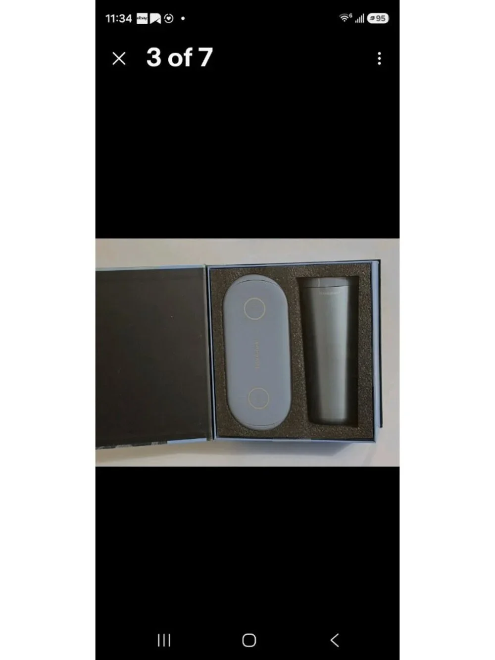 Brookstone Travel Tumbler Warmer And Charging Station Black New Sealed Box